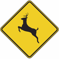 Deer Crossing Warning Signs 36"x36"