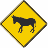 Donkey Crossing Warning 24"x24"