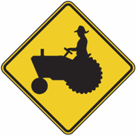 Tractor Crossing Warning Signs 24"x24"