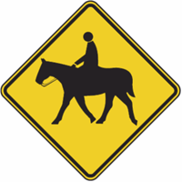 Equestrian Crossing Road Sign 30"x30"