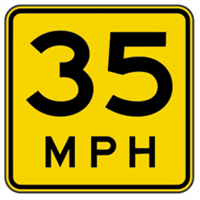 Speed Limit Warning Sign 30"x30"