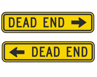 Dead End Street Warning Sign 24"x6"