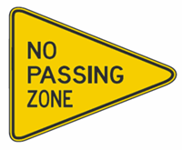 No Passing Zone Pennant 48"x36"