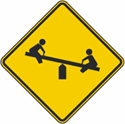 Playground Ahead Warning High Intensity Sign 24"x24"