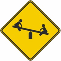 Playground Ahead Warning High Intensity Sign 36"x36"