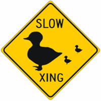 Ducks Crossing Warning Signs 24"x24"