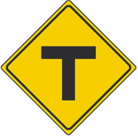 T-Symbol Intersection Warning 24"x24"
