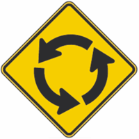 Circular Intersection Warning Sign 36"x36"