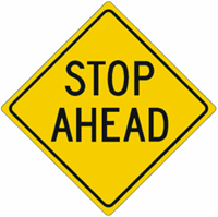 Stop Ahead Road Warning Sign 36"x36"