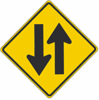 Two-Way Traffic Warning Sign 24"x24"