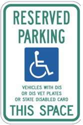 Wisconsin Handicap Reserved Parking Sign
